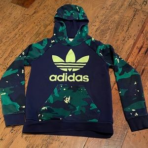 Kids Adidas Camo Hoodie Sweatshirt Sz S (9-10y) - Like new